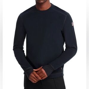 MONCLER MENS GRENOBLE DAY-NAMIC POLARTEC LONG SLEEVE SWEATSHIRT BLACK LARGE EUC